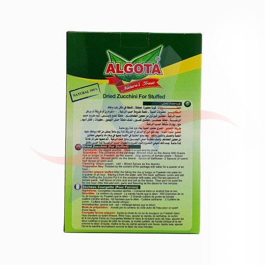 Courgettes creusées séchées 150g Algota