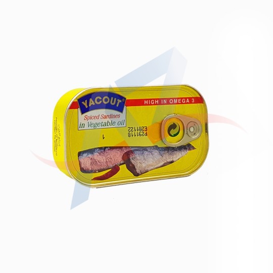 Sardines fort à l'huile Yacout 125g