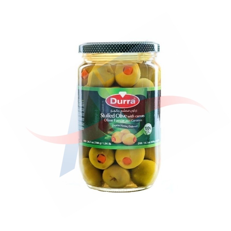 Olive vertes farcies à la carotte Durra 720g CT12